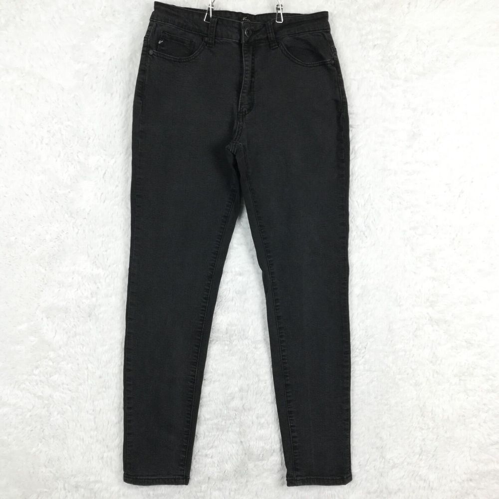 Kancan Womens Jeans Skinny Black Denim Rockability Mid Rise Stretch 28